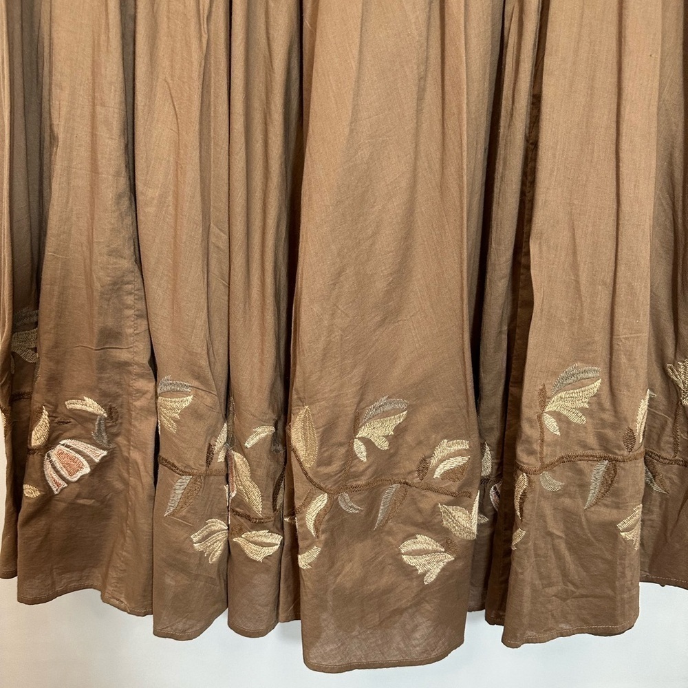a.n.a A New Approach Skirt Womens Size 8 Embroidered 100% Cotton Tiered Lined - Picture 4 of 16
